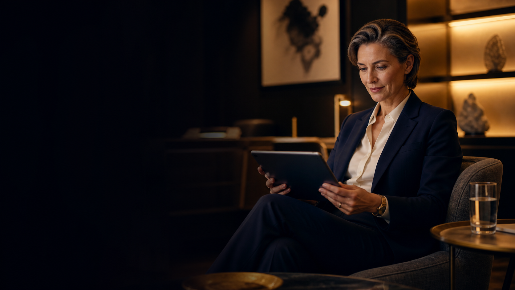 Executive reviewing comprehensive health results with a specialist in a premium clinic