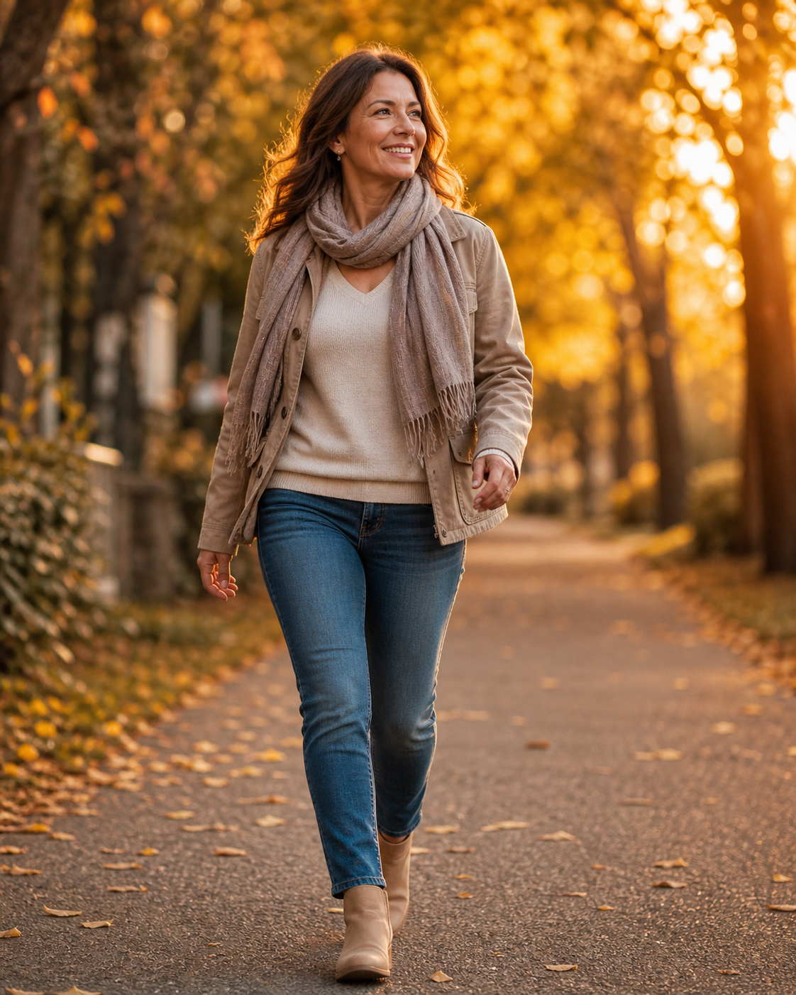 Person walking confidently outdoors after recovering from joint surgery abroad